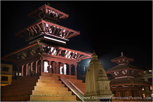 Rights Managed Stock Photo: Kathmandu Temples At Night