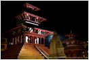 Print: Kathmandu Temples At Night