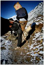 Rights Managed Stock Photo: Porter With A Towering Load