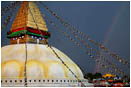 Rights Managed Stock Photo: Boudhanath And Rainbow