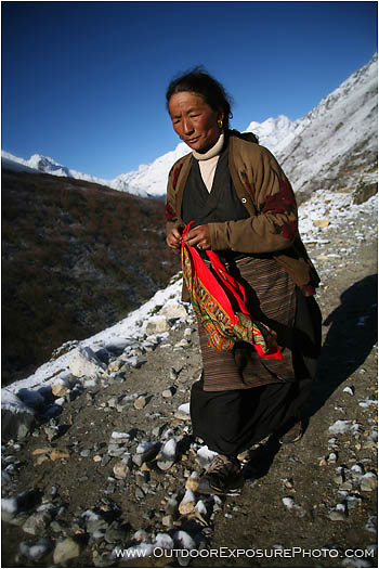 Rights Managed Stock Image: Woman With A Red Scarf