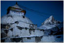Rights Managed Stock Photo: Stupa Beneath Tawoche Peak