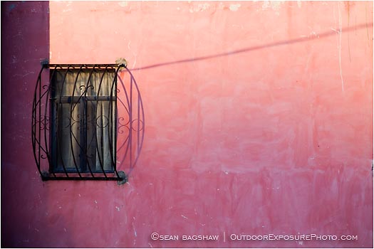 Pink Wall And Single Window Print Guanajuato, Mexico