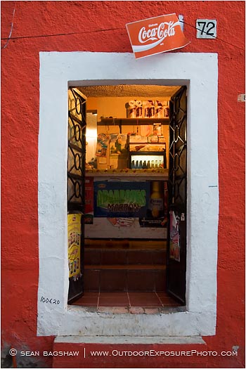 Rights Managed Stock Photo: Door Of A Neighborhood Store
