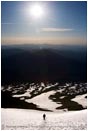 Royalty Free Stock Photo: Mt. Shasta Climber Above Brewer Creek