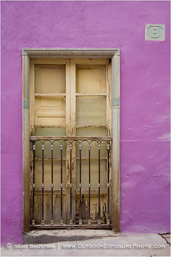Royalty Free Stock Photo: Purple Wall And Door