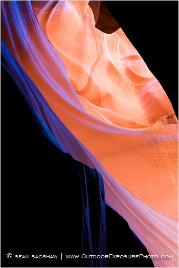 Rights Managed Stock Photo: Glowing Sandstone in Antelope Canyon