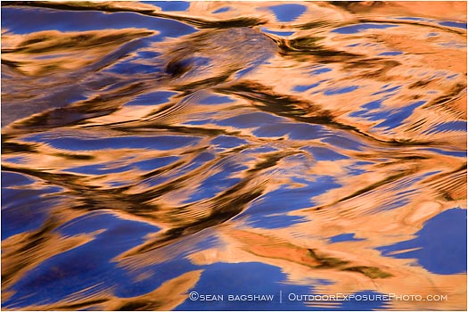 Rights Managed Stock Photo: Orange Cliffs Reflected in the Virgin River II