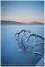 Royalty Free Stock Photo: Snag, Lake, Mountain and Moon