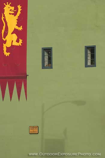 Royalty Free Stock Photo: Shakespeare Banner and Green Wall