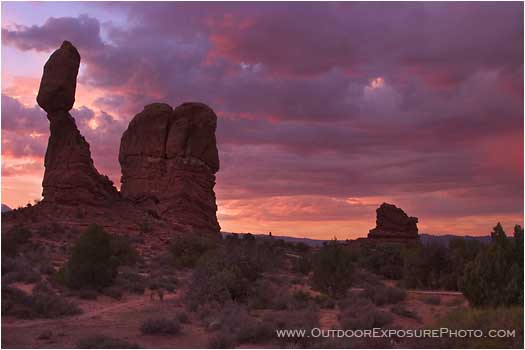 Rights Managed Stock Photo: Stormy Morning, Balanced Rock