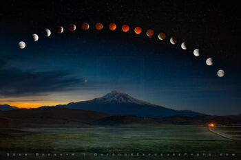 Eclipse Over Mt. Shasta Revisited Print, Shasta Valley, California Eclipse Over Mt. Shasta Revisited Print, Shasta Valley, California