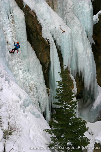 Rappelling On Ice II Stock Image, Ouray, Colorado Rappelling On Ice II Stock Image, Ouray, Colorado