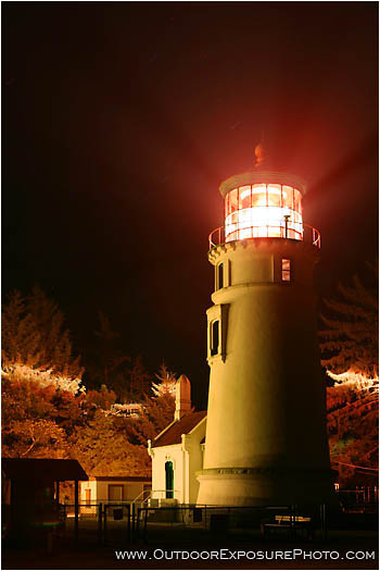 Umpqua River Lighthouse At Night Winchester Bay, Oregon Umpqua River Lighthouse At Night Winchester Bay, Oregon