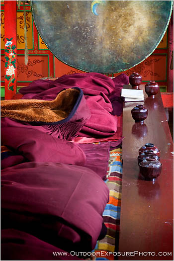 Monks Robes, Tengboche Monastery Stock Image, Mt. Everest Region, Nepal Monks Robes, Tengboche Monastery Stock Image, Mt. Everest Region, Nepal