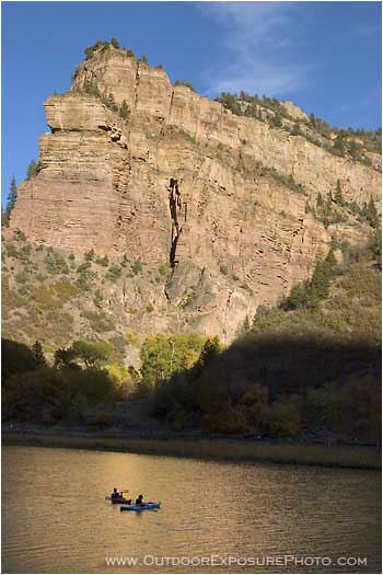 Afternoon Paddle on the Colorado River Stock Image, Glenwood Canyon, Colorado Afternoon Paddle on the Colorado River Stock Image, Glenwood Canyon, Colorado
