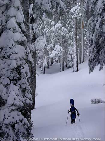 Earning Turns Stock Image, Crater Lake, Oregon Earning Turns Stock Image, Crater Lake, Oregon