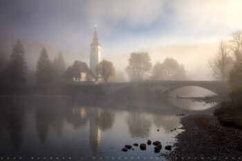 In A Painting Print, Lake Bohinj, Slovenia In A Painting Print, Lake Bohinj, Slovenia