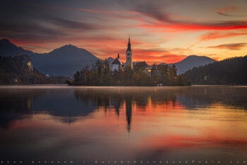 Sunrise at Lake Bled Print, Lake Bled, Slovenia Sunrise at Lake Bled Print, Lake Bled, Slovenia