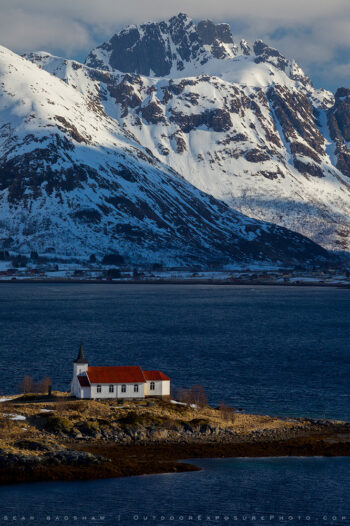 Sildpollnes Church stock image, Lofoten, norway Sildpollnes Church stock image, Lofoten, norway