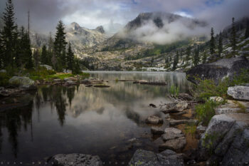 Canyon Creek Lakes stock image, Thompson Peak, california Canyon Creek Lakes stock image, Thompson Peak, california