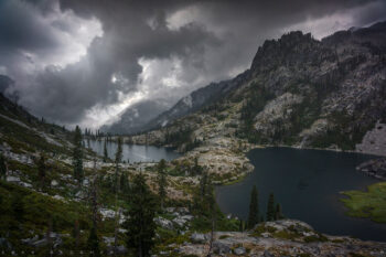 Canyon Creek Lakes 2 stock image, Thompson Peak, california Canyon Creek Lakes 2 stock image, Thompson Peak, california