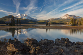 sparks lake 2 stock image, cascade mountains, central oregon sparks lake 2 stock image, cascade mountains, central oregon