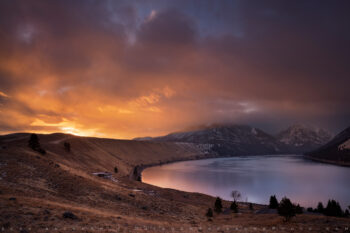 wallowa lake sunrise stock image, joseph, oregon wallowa lake sunrise stock image, joseph, oregon