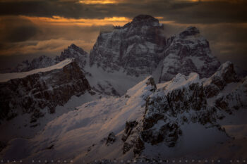 refuge stock image, dolomite mountains, italy