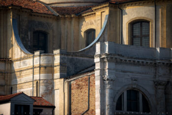 Detail of the Chiesa di San Geremia church in Venice, Italy,
