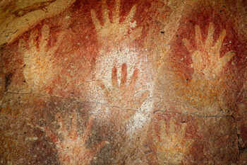 ancient hand prints 2 stock image, patagonia, Argentina