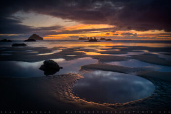 Pools of Light Stock Image, Oregon Coast Pools of Light Stock Image, Oregon Coast