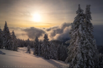 Winter Siskiyou Sunrise Print, Oregon Winter Siskiyou Sunrise Print, Oregon
